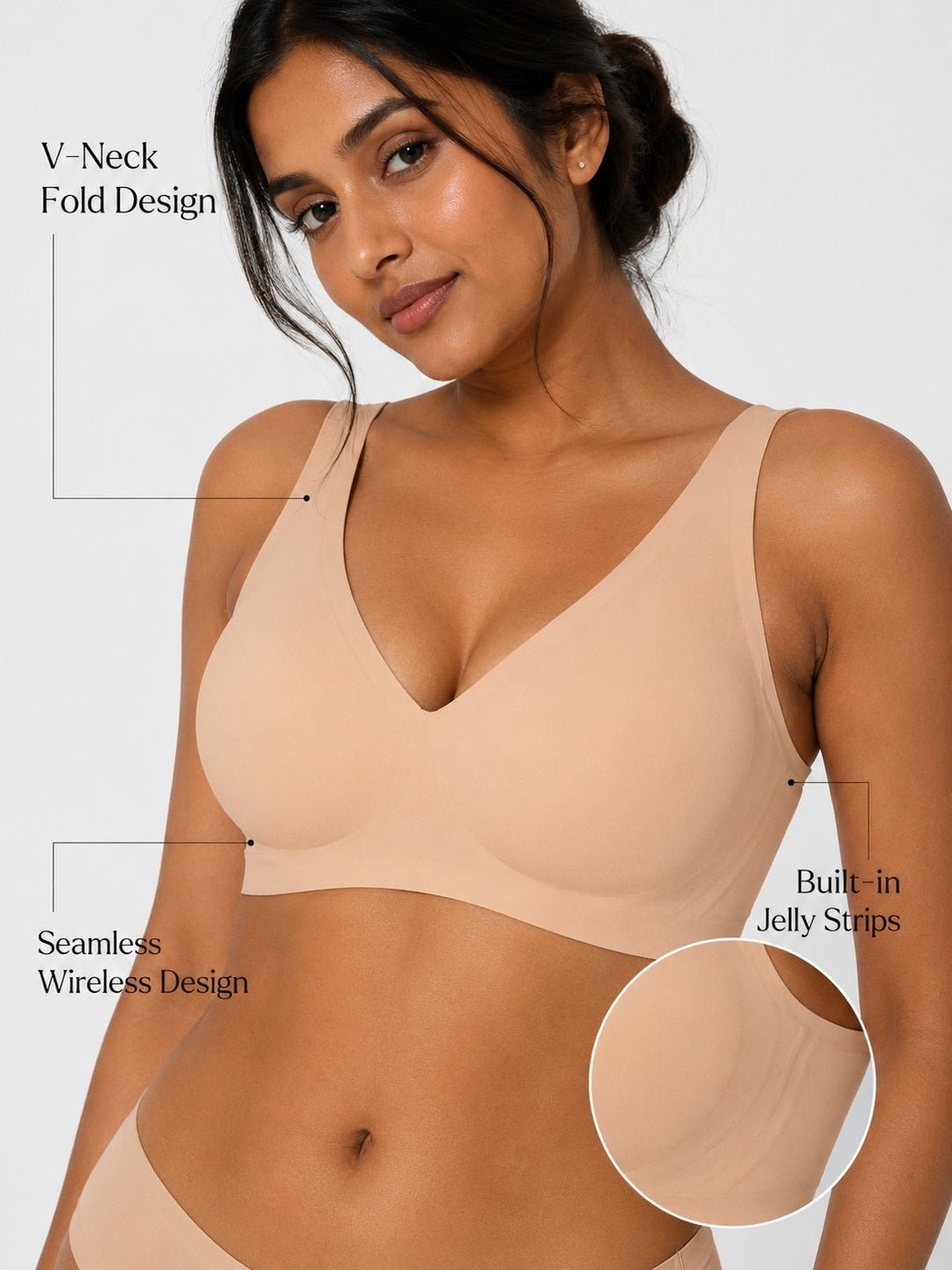 Seamless Wireless Comfort Plunge Bra