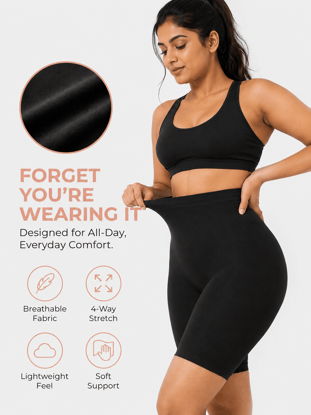 All Day wear High-Waisted Shapewear Tummy Control Shorts