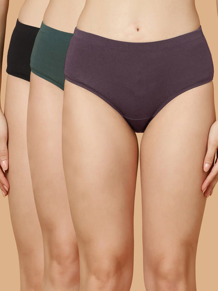 High Rise Full Coverage Cotton Hipsters – Pack of 3
