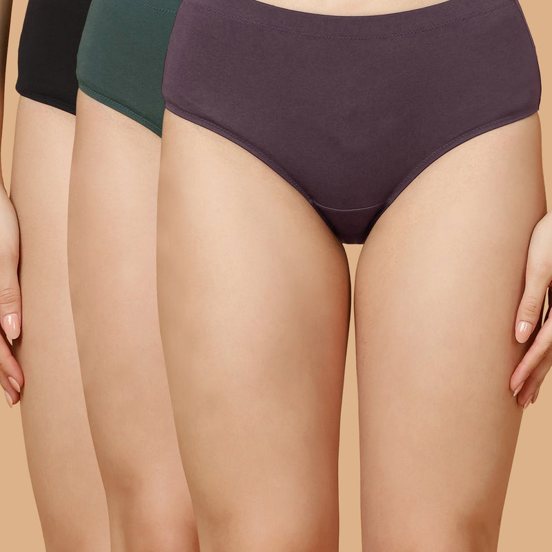 High Rise Full Coverage Cotton Hipsters – Pack of 3