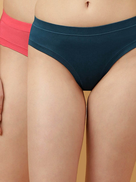 SOIE Woman - Mid Rise Stretch Cotton Seamless Full Coverage Shorty Panty (Pack of 2) - Panty -for Women