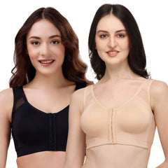 SOIE Woman - Front Closure Full Coverage Non Padded Non Wired Bra - -for Women