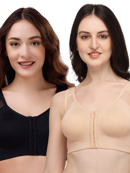 SOIE Woman - Front Closure Full Coverage Non Padded Non Wired Bra - -for Women