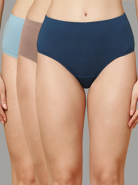 High Rise Full Coverage Cotton Hipsters – Pack of 3