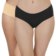 SOIE Woman - High Coverage Mid Rise Solid Cotton Brief Panty Combo (Pack of 2) - Panty -for Women