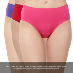 SOIE Woman - High Rise Full Coverage Solid Colour Cotton Stretch Hipster Assorted Panty (Pack of 3) - Panty -for Women
