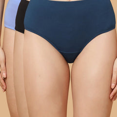 Tummy-Smoothing High Waist Cotton Briefs – Pack of 3