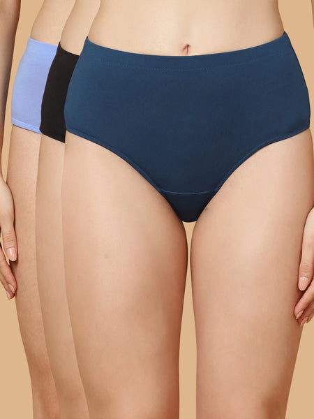 Tummy-Smoothing High Waist Cotton Briefs – Pack of 3