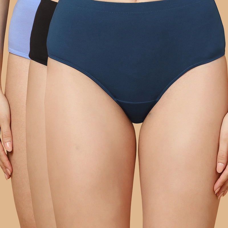 Tummy-Smoothing High Waist Cotton Briefs – Pack of 3