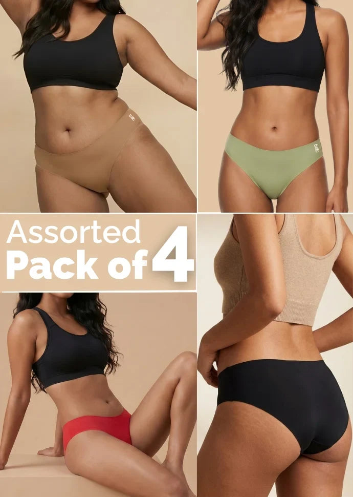 Assorted 4 Pack - Low-waist Seamless Underwear