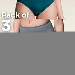 Assorted 3 Pack - Mid-waist Absorbent Underwear