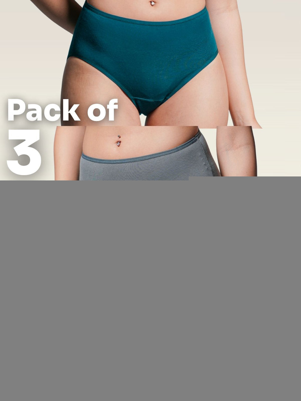 Assorted 3 Pack - Mid-waist Absorbent Underwear