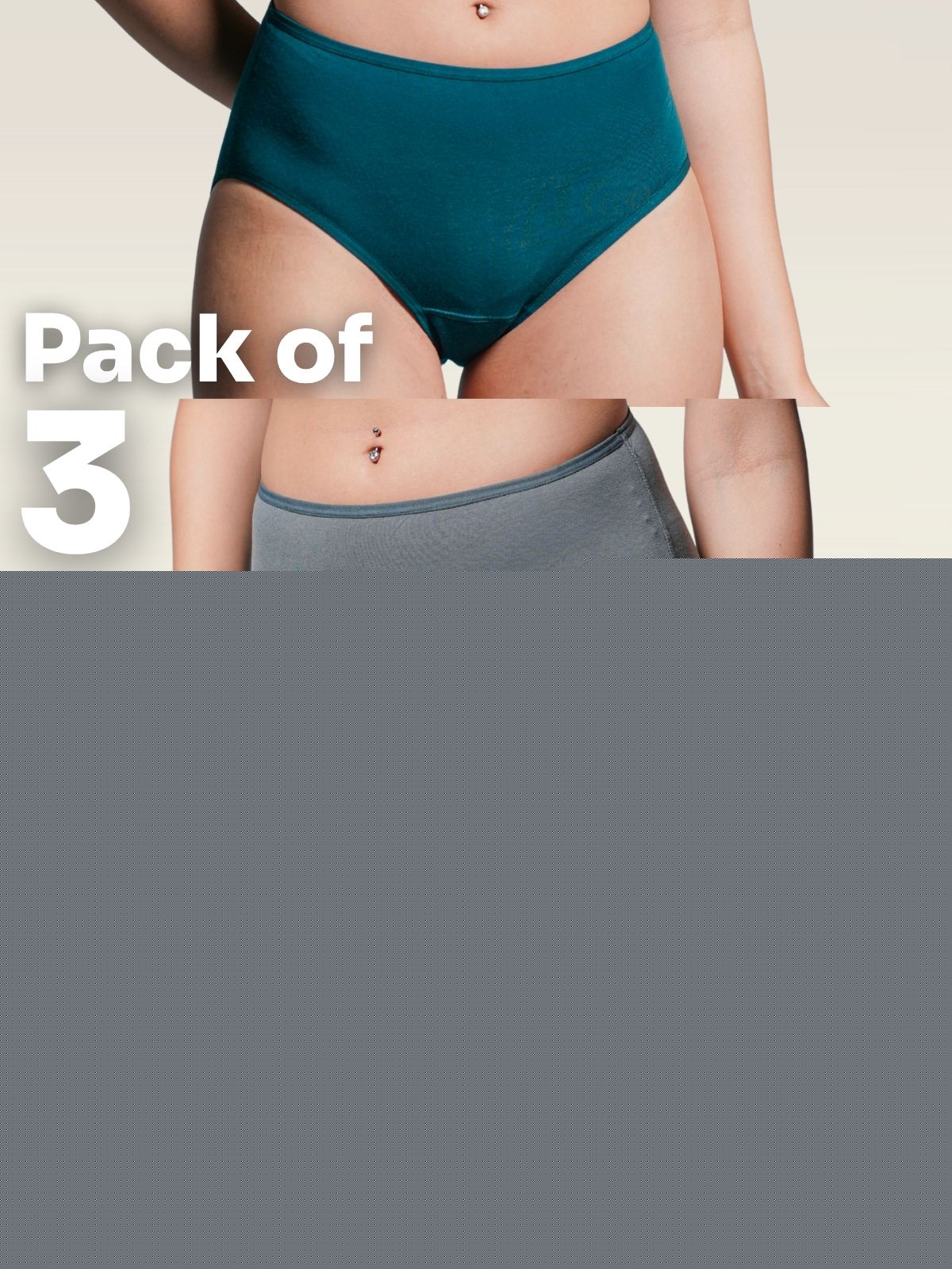 Assorted 3 Pack - Mid-waist Absorbent Underwear