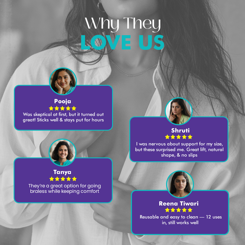 customer testimonials on a blurred background