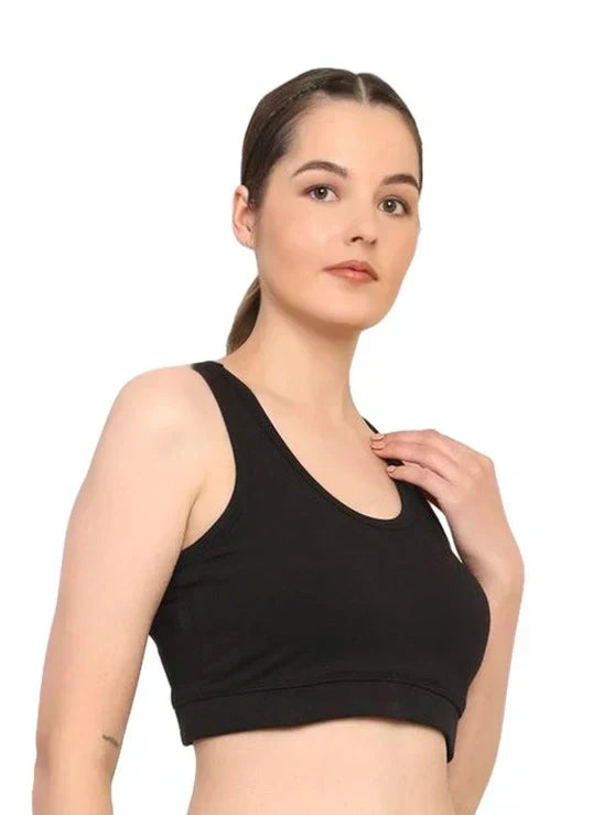 Cotton Sports Bra with Removable Pads