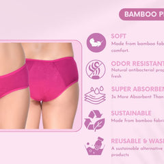 Bamboo Fabric Leak Proof Period Panty 3 Layers Not for heavy Flow | Pack of 1
