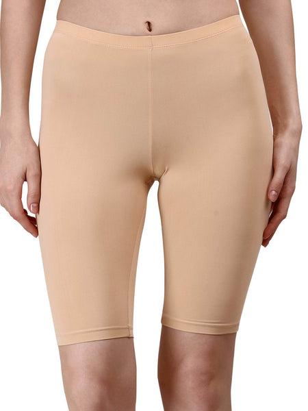 SOIE Woman - Solid Polyamide Spandex Knee Length Cycling Shorts - Cycling Shorts -for Women