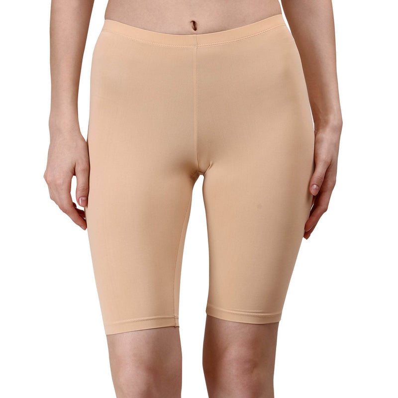 SOIE Woman - Solid Polyamide Spandex Knee Length Cycling Shorts - Cycling Shorts -for Women