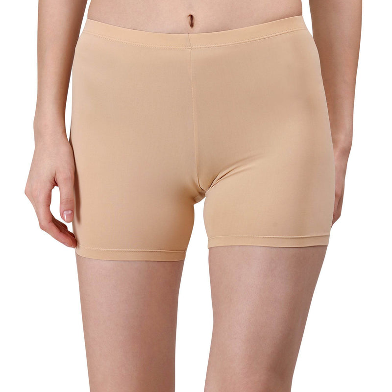 SOIE Woman - Solid Polyamide Spandex Mid Thigh Length Cycling Shorts - Cycling Shorts -for Women