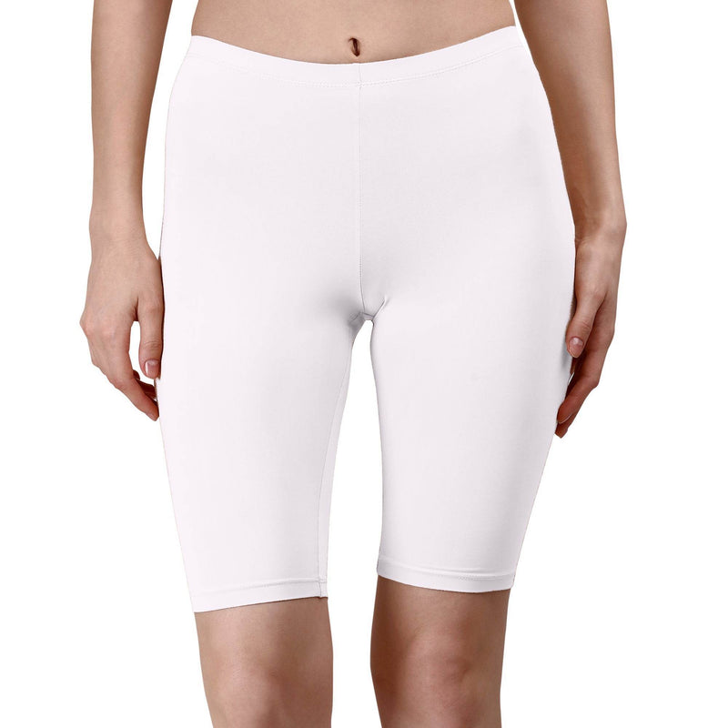 SOIE Woman - Solid Polyamide Spandex Knee Length Cycling Shorts - Cycling Shorts -for Women