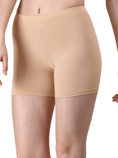 SOIE Woman - Solid Polyamide Spandex Mid Thigh Length Cycling Shorts - Cycling Shorts -for Women