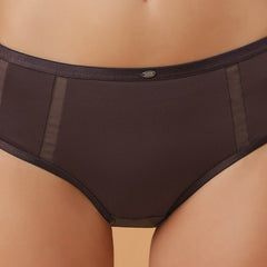 SOIE Woman - High Waist Full Coverage Mesh Panelled Brief - Panty -for Women