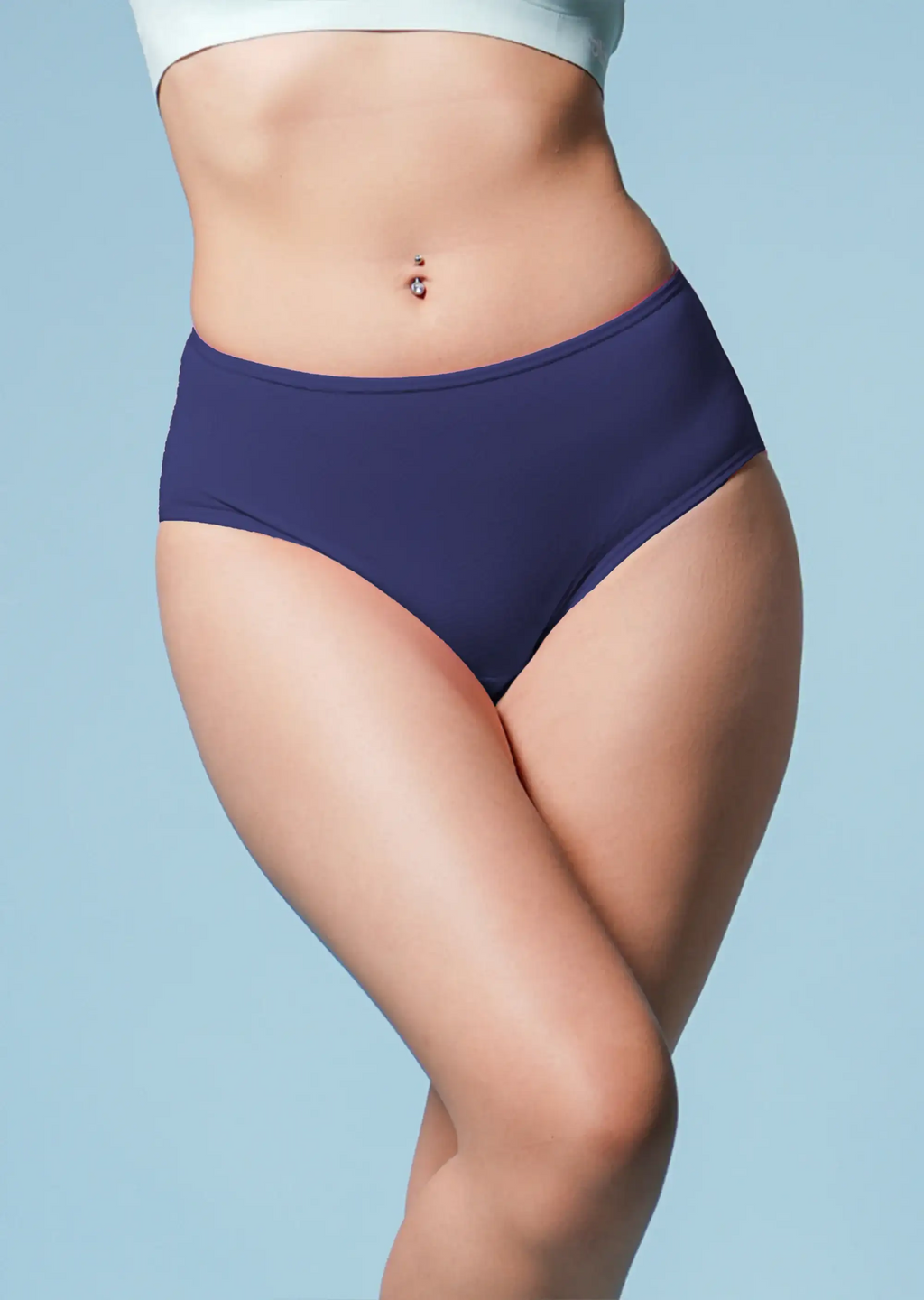 6 Pack - Blue High-waist Bamboo Underwear