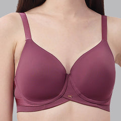 SOIE Woman - Full Coverage Padded Wired T-shirt Bra And High Rise Full Coverage Panty with Mesh Detailing - -for Women