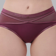 SOIE Woman - Full Coverage Padded Wired T-shirt Bra And High Rise Full Coverage Panty with Mesh Detailing - -for Women