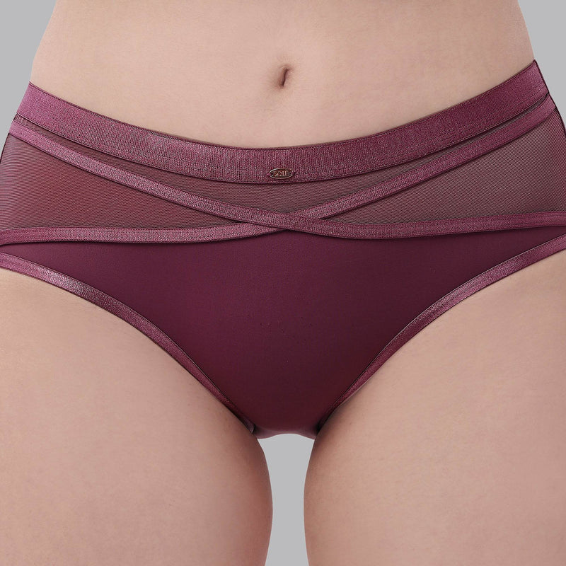 SOIE Woman - Full Coverage Padded Wired T-shirt Bra And High Rise Full Coverage Panty with Mesh Detailing - -for Women