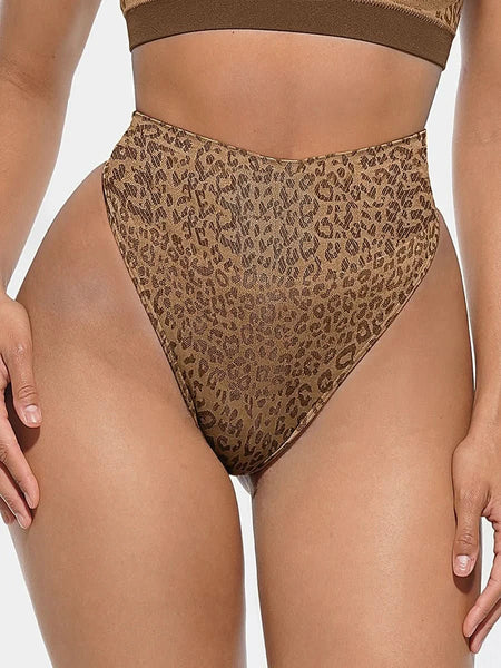 Leopard Print Seamless Tummy Control Thong