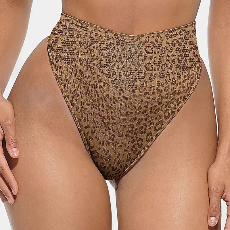 Leopard Print Seamless Tummy Control Thong