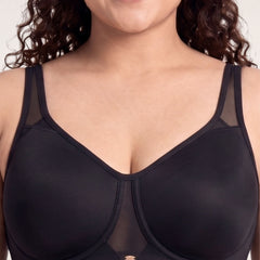 Non Padded Non wired Full Coverage Spacer Fabric Cups Minimiser T-Shirt Bra