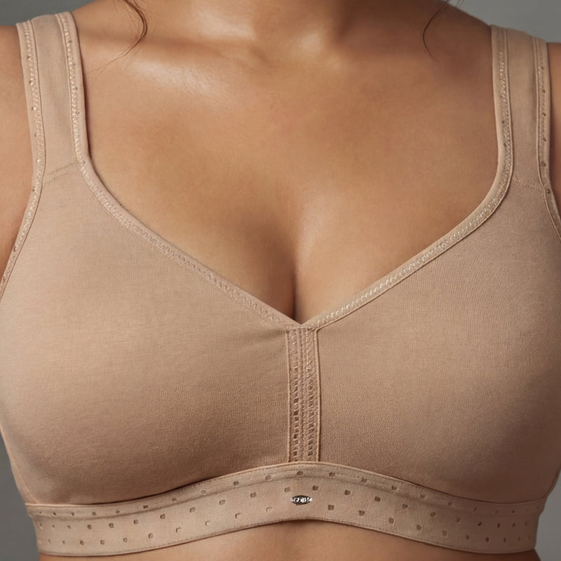 Non Padded Non Wired Stretch Cotton Full Coverage T-shirt Bra
