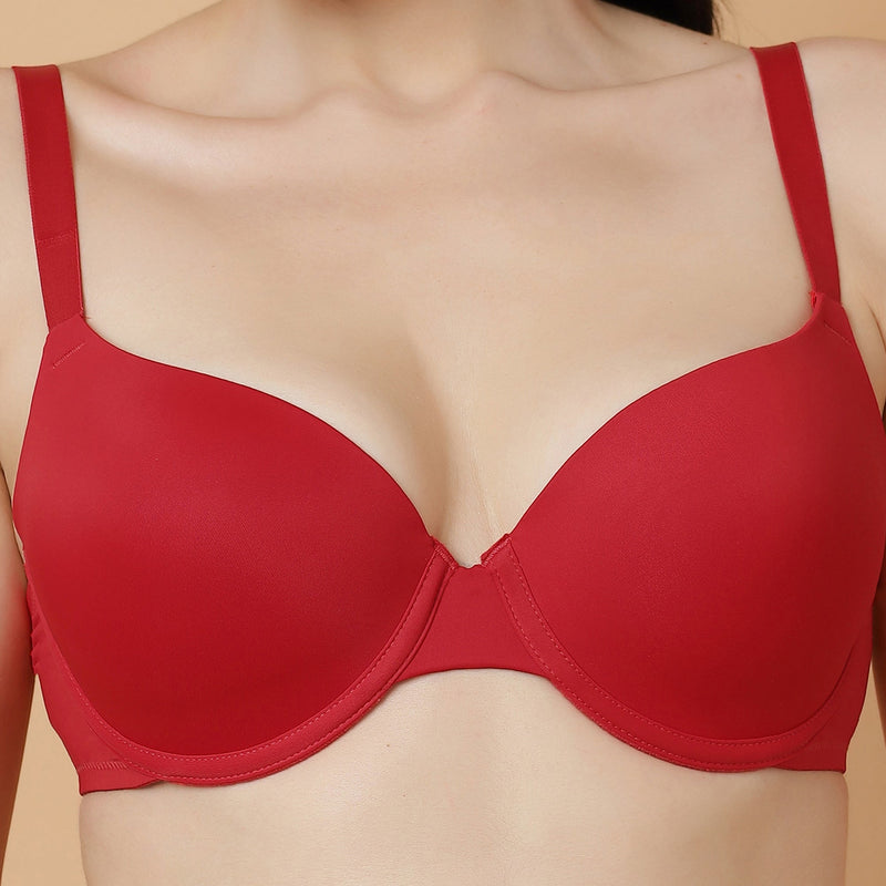 Padded Underwired Medium Coverage T-Shirt Bra with Push-Up Look