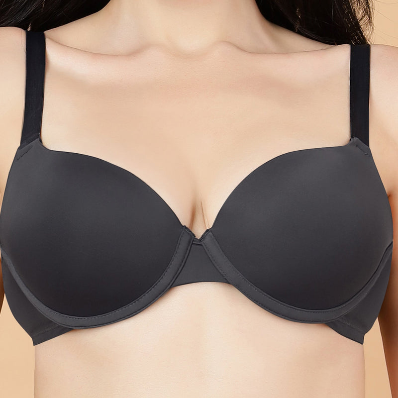 Padded Underwired Medium Coverage T-Shirt Bra with Push-Up Look