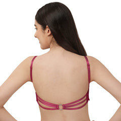 SOIE Woman - Medium Coverage Padded Underwired Multiway Transparent Back Bra - Bra -for Women
