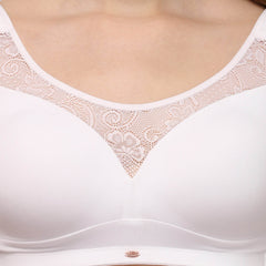 SOIE Woman - Full Coverage Padded Non Wired Bra With Lace Detailing - Bra -for Women