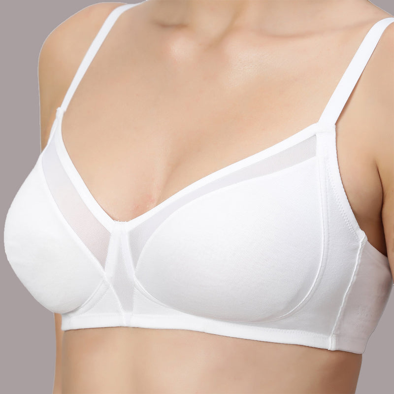 Non Padded Non Wired Medium Coverage Cotton Spandex Bra