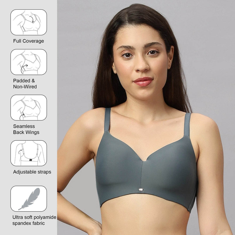 SOIE Woman - Full Coverage Padded Non Wired Ultrasoft Seamless Bra - Bra -for Women