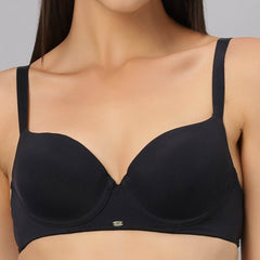 SOIE Woman - Medium Coverage Padded Wired T-shirt Bra with High Rise Full Coverage Brief - -for Women