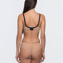 Helen nude bra cup detail – sheer mesh fashion bra two-tone for women by YOBO