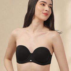 Medium Coverage Padded Underwired Multiway Transparent Back Bra