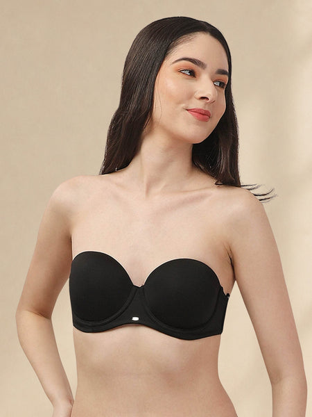 Medium Coverage Padded Underwired Multiway Transparent Back Bra