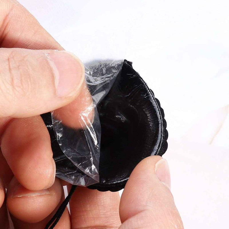 Women Black Adhesive Breast Pads Bra Reusable Silicone Heart-Shaped Nipple Cover