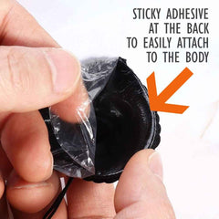 Women Black Adhesive Breast Pads Bra Reusable Silicone Heart-Shaped Nipple Cover