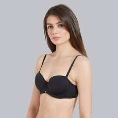 SOIE Woman - Medium Coverage Padded Wired Multiway Strapless Bra with Detachable Straps - Bra -for Women