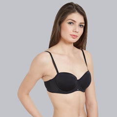 SOIE Woman - Medium Coverage Padded Wired Multiway Strapless Bra with Detachable Straps - Bra -for Women