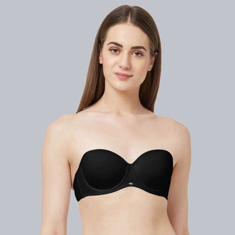 SOIE Woman - Medium Coverage Padded Wired Multiway Strapless Bra with Detachable Straps - Bra -for Women