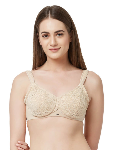 SOIE Woman - Full Coverage Non Padded Wired Lace Bra - Lacy Bra -for Women